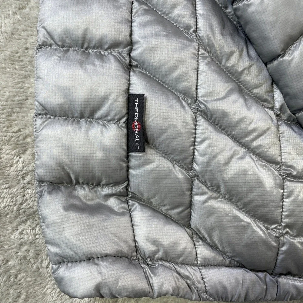 The North Face ThermoBall Jacket Mens Large Gray Puffer Packable Pockets Light‎